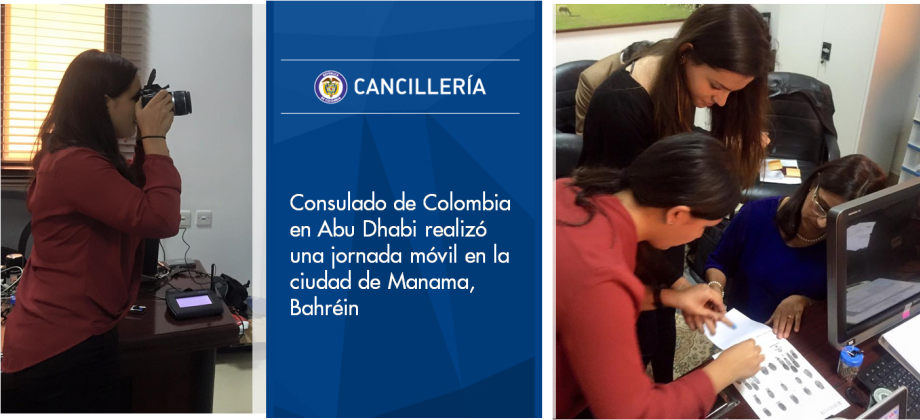 Consulado de Colombia en Abu Dhabi realizó una jornada móvil en la ciudad de Manama, Bahréin