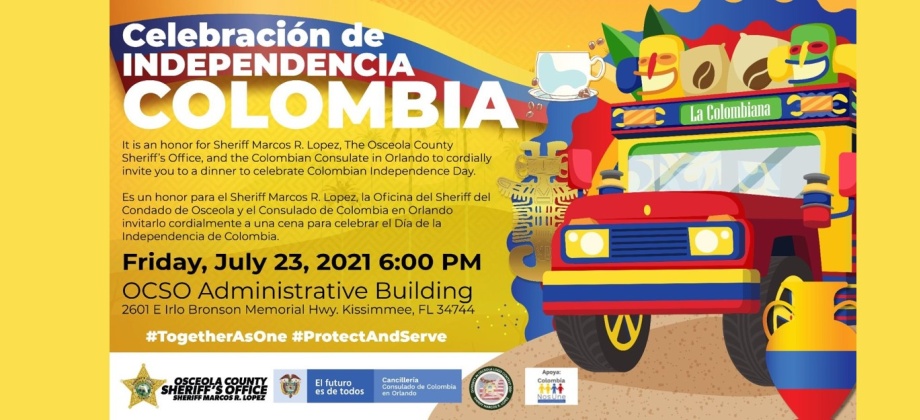 El Consulado en Orlando invita a conmemorar el Día de la Independencia de Colombia el 23 de julio de 2021