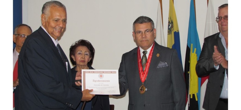 Consulado de Colombia en Maracaibo recibió un reconocimiento por parte de la Cruz Roja venezolana 