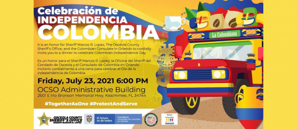El Consulado en Orlando invita a conmemorar el Día de la Independencia de Colombia el 23 de julio de 2021